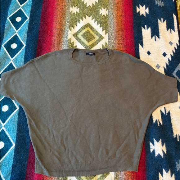 Quince Lightweight Cotton Cashmere Link-
Stitch Dolman Sweater -Olive - Picture 2 of 4